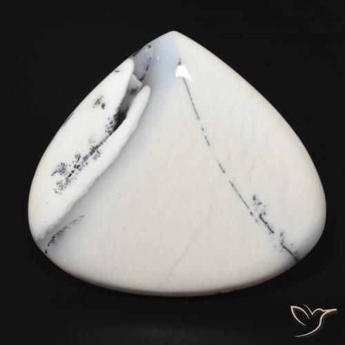 69.43ct Natural branco com preto Ágata Dendrítica, Formato de pêra, Opaco