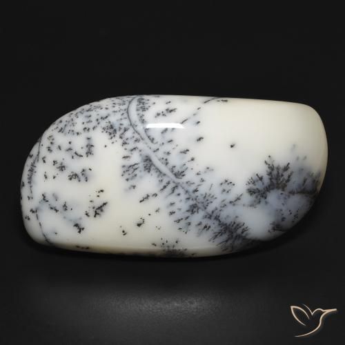 35.33ct Natural branco com preto Ágata Dendrítica, Chique, Opaco
