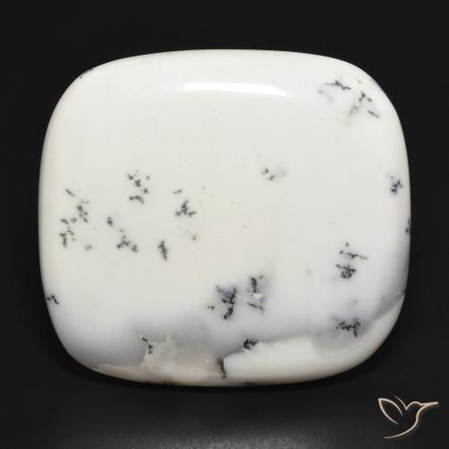43.27ct Natural branco com preto Ágata Dendrítica, Almofada, Opaco