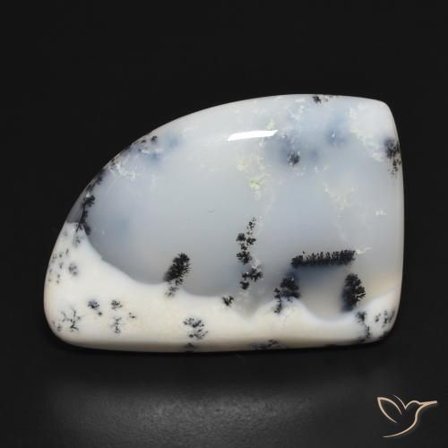 20.32ct Natural branco com preto Ágata Dendrítica, Chique, Opaco