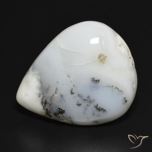 20.76ct Natural branco com preto Ágata Dendrítica, Formato de pêra, Opaco