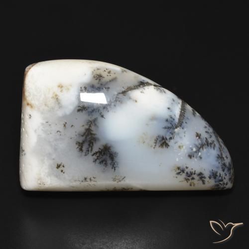 33.60ct Natural branco com preto Ágata Dendrítica, Chique, Opaco