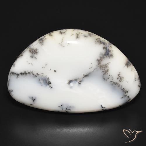 31.47ct Natural branco com preto Ágata Dendrítica, Chique, Opaco