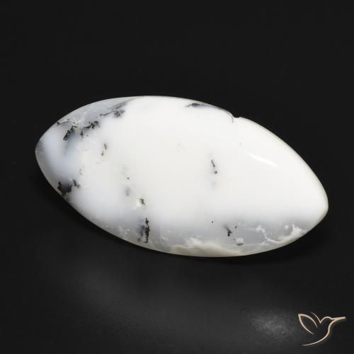 Ágata Dendrítica branco com preto Natural 17.03ct, Marquesa, Opaco