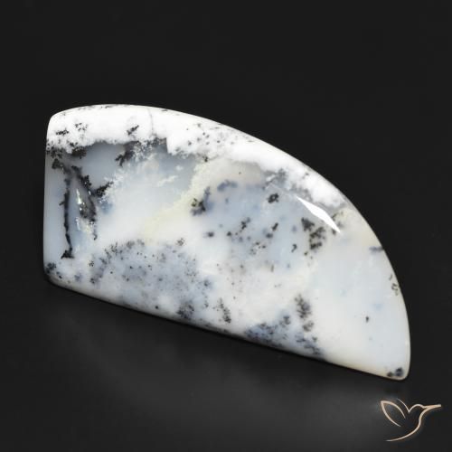 Ágata Dendrítica branco com preto Natural 41.89ct, Forma extravagante, Opaco