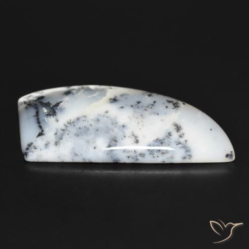 Ágata Dendrítica branco com preto Natural 41.89ct, Forma extravagante, Opaco