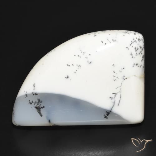 39.45ct Natural branco com preto Ágata Dendrítica, Chique, Opaco