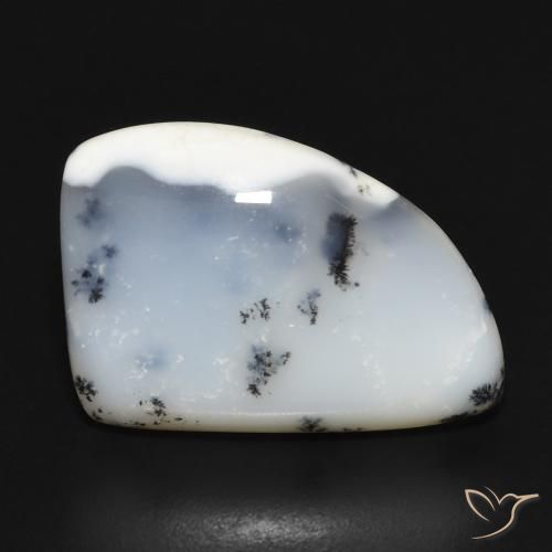 12.20ct Natural branco com preto Ágata Dendrítica, Chique, Opaco