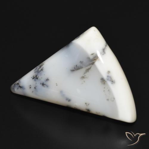 Ágata Dendrítica branco com preto Natural 34.04ct, Chique, Opaco