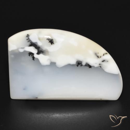 21.77ct Natural branco com preto Ágata Dendrítica, Chique, Opaco