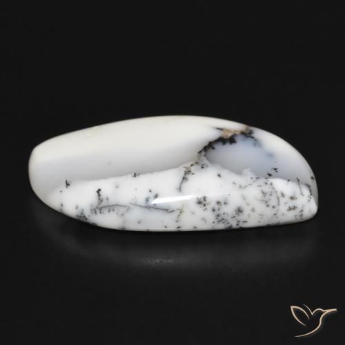 Ágata Dendrítica branco com preto Natural 20.34ct, Chique, Opaco
