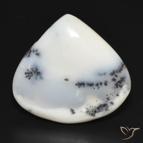 18.86ct Natural branco com preto Ágata Dendrítica, Formato de pêra, Opaco