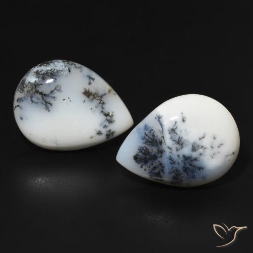 23.24ctw Natural Branco multicor Ágata Dendrítica, Formato de pêra, Opaco