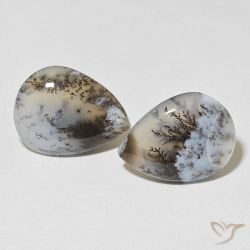20.80ctw Natural Branco multicor Ágata Dendrítica, Formato de pêra, Opaco