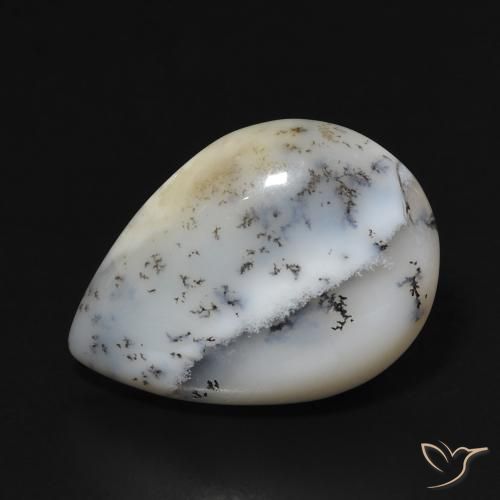 7.67ct Natural Branco multicor Ágata Dendrítica, Formato de pêra, Opaco