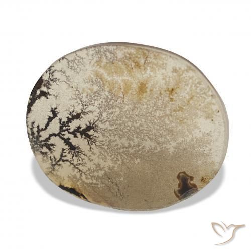 Ágata Dendrítica Multicolorido Natural 3.38ct, oval, Transparente