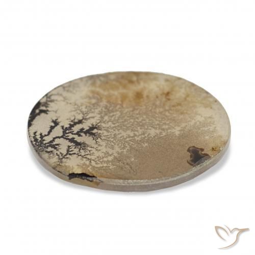 Ágata Dendrítica Multicolorido Natural 3.38ct, oval, Transparente
