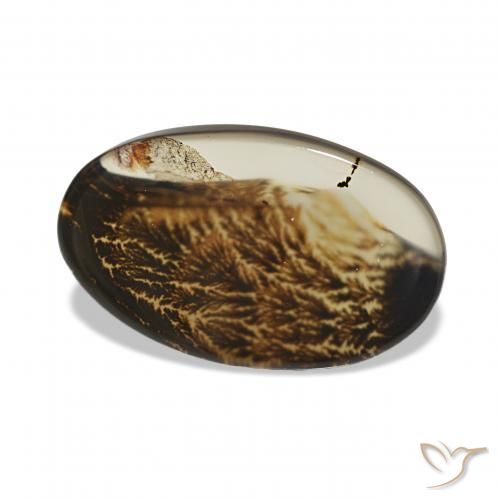 Ágata Dendrítica Multicolorido Natural 4.17ct, oval, Transparente