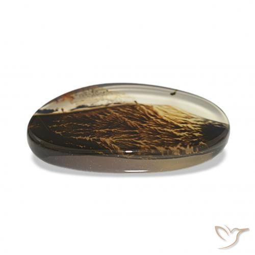 Ágata Dendrítica Multicolorido Natural 4.17ct, oval, Transparente
