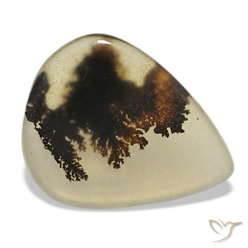 Ágata Dendrítica Multicolorido Natural 4.62ct, Formato de pêra, Transparente