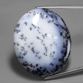 Calcedônia Dendrítica Multicolorido Natural 69.65ct, Corte Oval, Translúcido