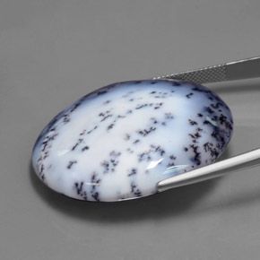 Calcedônia Dendrítica Multicolorido Natural 69.65ct, Corte Oval, Translúcido