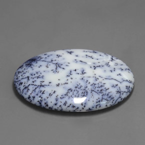Calcedônia dendrítica multicolorido natural 53,63ct, corte oval, opaco