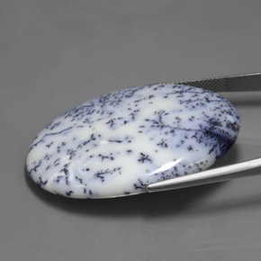 Calcedônia dendrítica multicolorido natural 53,63ct, corte oval, opaco
