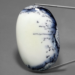 Calcedônia dendrítica multicolorido natural 130,05ct, corte oval, opaco