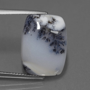 Calcedônia dendrítica multicolorido natural 11,56ct, almofada cortada, translúcido