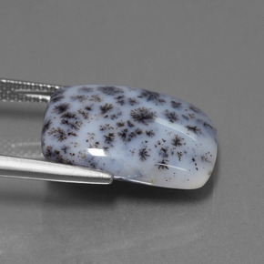 Calcedônia Dendrítica Multicolorido Natural 8.39ct, Almofada cortada, Opaco