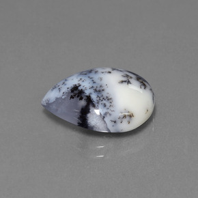 Calcedônia dendrítica multicolorido natural 6,56ct, formato de pêra, translúcido