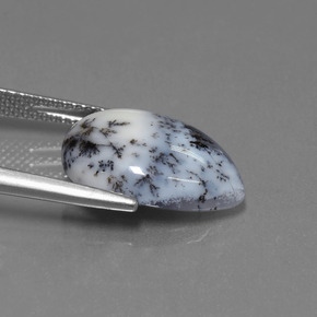 Calcedônia dendrítica multicolorido natural 6,56ct, formato de pêra, translúcido