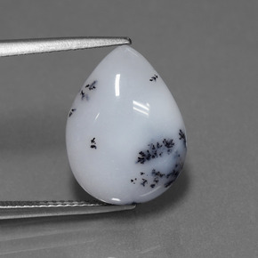 Calcedônia dendrítica multicolorido natural 7,06ct, formato de pêra, translúcido