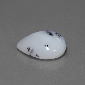 Calcedônia dendrítica multicolorido natural 7,06ct, formato de pêra, translúcido