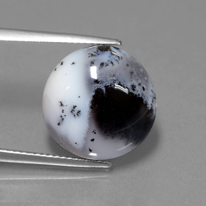 Calcedônia Dendrítica Multicolorido Natural 9.50ct, Corte Redondo, Translúcido