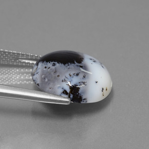 Calcedônia Dendrítica Multicolorido Natural 9.50ct, Corte Redondo, Translúcido