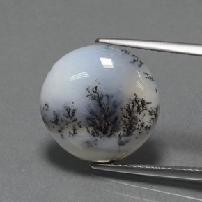 Calcedônia dendrítica multicolorido natural 7,74ct, corte redondo, opaco