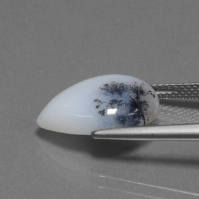 Calcedônia Dendrítica Multicolorido Natural 6.98ct, Formato de pêra, Translúcido