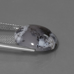 Calcedônia dendrítica multicolorido natural 7,64ct, corte redondo, translúcido