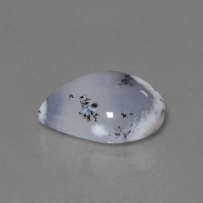 Calcedônia dendrítica multicolorido natural 7,56ct, formato de pêra, translúcido