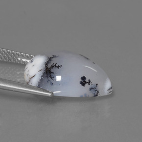 Calcedônia dendrítica multicolorido natural 7,56ct, formato de pêra, translúcido