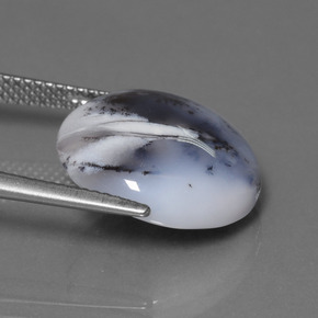 Calcedônia Dendrítica Multicolorido Natural 9.98ct, Corte Redondo, Translúcido