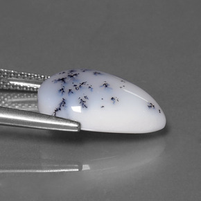 Calcedônia Dendrítica Multicolorido Natural 7.05ct, Formato de pêra, Opaco