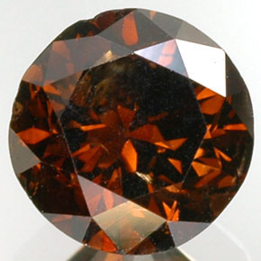 Diamante laranja natural 0,85ct, corte redondo, SI-I1