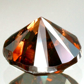 Diamante laranja natural 0,85ct, corte redondo, SI-I1