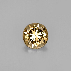 Diamante marrom natural 0,37ct, corte redondo, VS