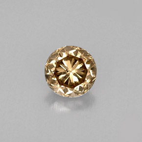 Diamante marrom natural 0,47ct, corte redondo, VS