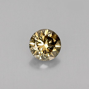 Diamante marrom natural 0,42ct, corte redondo, VS
