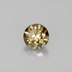 Diamante marrom natural 0,42ct, corte redondo, VS